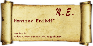 Mentzer Enikő névjegykártya